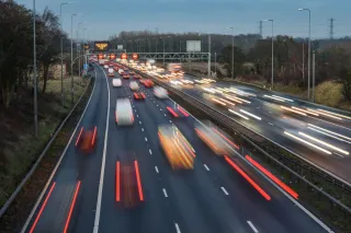 Cars in traffic